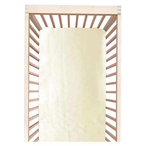 Cozysilk 100% Mulberry Silk Crib Sheet for Baby Hair, Standard Crib Mattress Sheet for Boys & Girls, Soft Smooth Breathable Baby Crib Fitted Sheets 28x52, Beige Cover