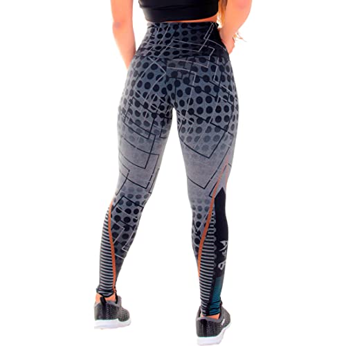 Kit com 2 Leggings Mescla Sublimadas Cintura Alta Suplex (G, Estampados)