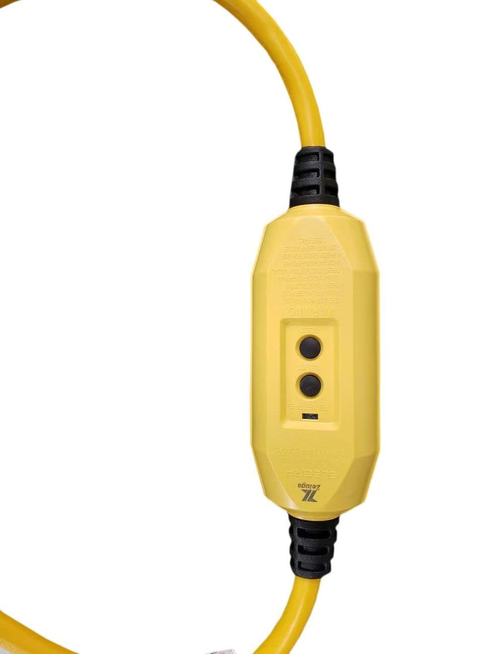 Zeluga 12-212 3ft. Outdoor/Indoor 12/3 STW Heavy Duty Manual Reset Clear and Lighted Tri-Tap End 15-Amp GFCI Power Block, Yellow