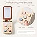Wooden Baby Cell Phone Toy, Flip Pretend Play Phone for Toddlers - with Mirror & Functional Buttons, Enhance Fine Motor Skills, Natural Wood Toy , Ideal Gift for Kids 1 - 3
