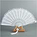 JINPENGRAN Abanico Plegable de Lujo de Encaje Blanco, Abanico Plegable para Boda, Fiesta de Cosplay, Ventilador Decorativo para el hogar, Abanico Antiguo de Mano para Novia