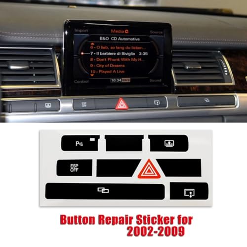 Autocollants de réparation pour boutons Audi A8 D3 kit de rénovation pour tableau de bord - 3