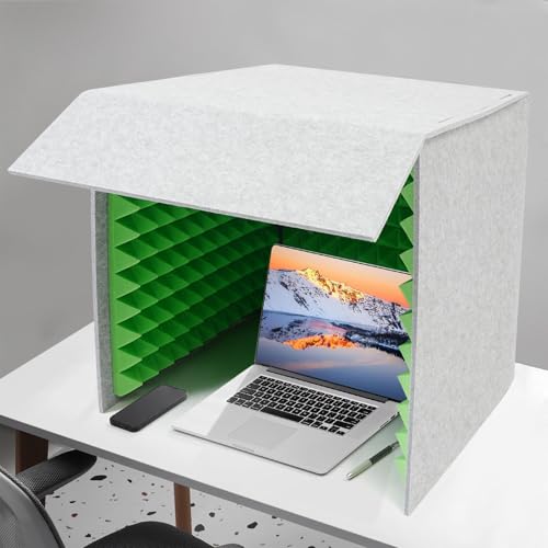 Cabina de aislamiento de sonido, cápsula insonorizada portátil de mesa con ángulo recto, escudo de grabación de reducción de ruido acústico