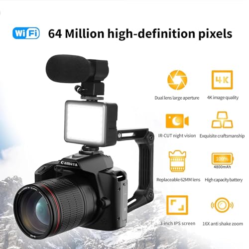 Camera VINGVO para Vlogging con pantalla IPS y zoom 16X miniatura 2