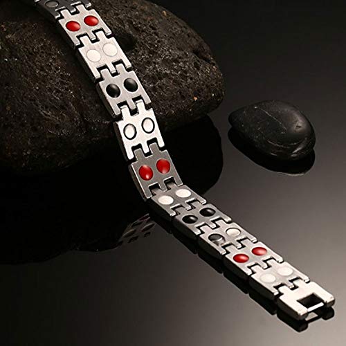 Ebuty Titanium Bracelet Silver&Black Christmas Gifts #TOP2