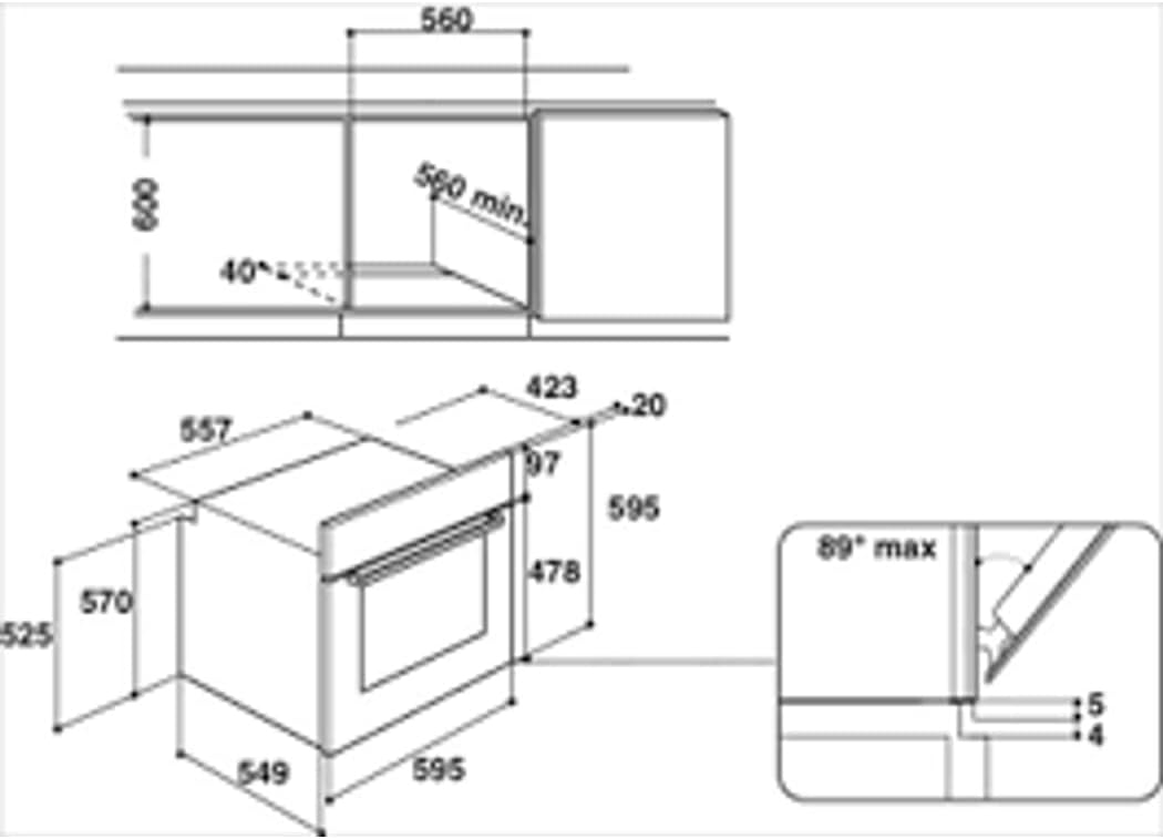 Indesit IFW 5530 IX forno Forno elettrico 66 L Acciaio inossidabile A [Classe di efficienza energetica A]