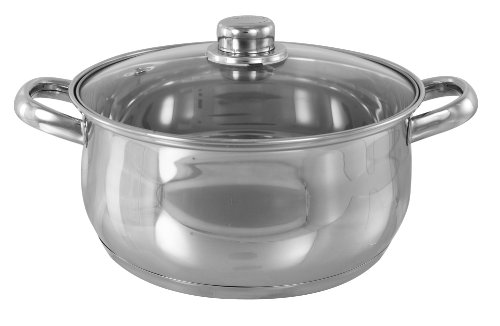 BUCKINGHAM Induction Stainless Steel Casserole 24 cm/ 6 litres with Glass LID RRP £40