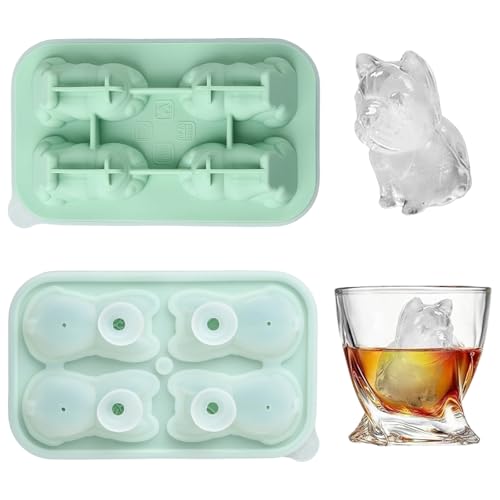 Molde de hielo de silicona con forma de bulldog miniatura 1