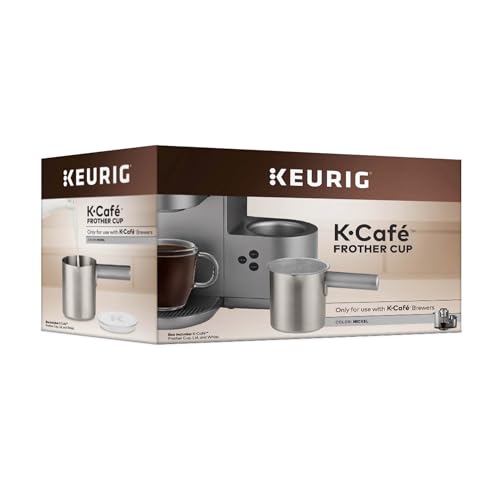 Keurig K-Caf&eacute; Milk Frother Cup Replacement Part or Extra,80 milliliters Hot and Cold Frothing, Compatible with Keurig K-Caf&eacute; Coffee Makers Only, Nickel