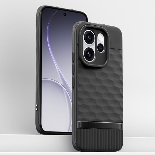Image of Pikkme Back Cover for Oppo Reno 15 Pro Mini 5G Camera Protection 3D Hexa Cube Design Silicone Protective Bumper Case (Black)