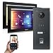 Produktbild Goliath Hybrid | IP | Full-HD Video Türsprechanlage | App | 1-Fam | 2 x Full-Touchscreen 10" | Aluminium Unterputz Türstation | + Fingerprint | 180° Ultra-Weitwinkel | AV-IPS-648