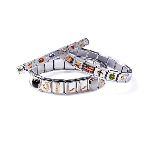 Bracelete italiano com strass brilhante sexy 9 mm Escolha o seu berloque de aniversário no menu