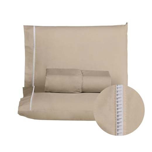 Jogo de lençol casal queen 3 peças 100% algodão 200 fios ponto palito (Caqui)