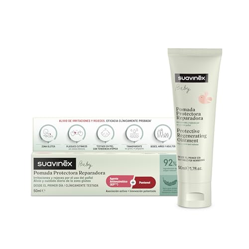 Suavinex, Pomada Protectora Reparadora, Crema para la Dermatitis del Pañal, Repara y Previene Irritaciones, Apta Pieles Sensibles y Atópicas, 92% Ingredientes Origen Natural, Bebés y Adultos, 50 ml