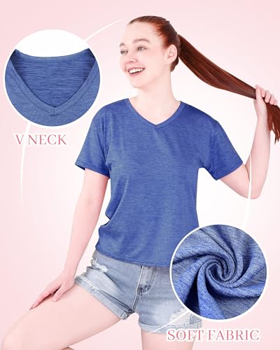 Taiyin 10pcs Women's Quick Dry T Shirts V Neck Short Sleeve Lightweight Shirts Tee for Workout Athletic Yoga Hiking Running2