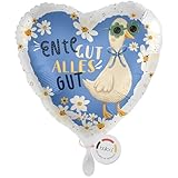 balloa Folienballon XXL Glückwunsch Geschenk Erfolg Prüfung bestanden Führerschein Abitur Studium, Helium Ballon Ente gut alles gut Luftballon Feier Deko Partydeko Überraschung, 53cm