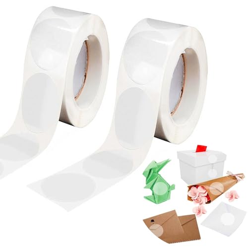 1 inch 2000pcs Transparent Circle Package Seals Stickers for Mailing Envelope Seals, Clear Round Wafer Seal Labels Envelope Tab Sealer and Retail Package Self Adhesive Seal Label Sticker.