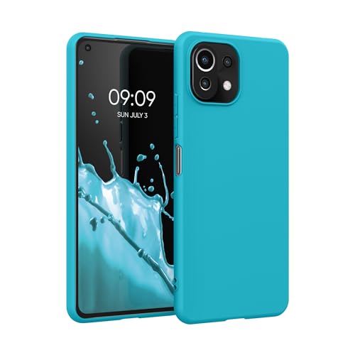 kwmobile Hülle kompatibel mit Xiaomi 11 Lite (5G) NE/Mi 11 Lite (5G) Hülle - weiches TPU Silikon Case - Cover geeignet für kabelloses Laden - Cool Glacier