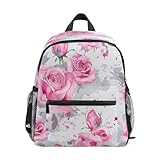 Rosa Rosenmuster Kleinkind-Rucksack, Jungen-Rucksack, Vorschultasche, Kindergarten, Schultasche,...