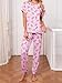 Famulily Frauen 2 Stück Outfits Lounge Sets Kurzarm Nightshirt und Jogger Sweatpants Track Anzüge Loungewear Rosa M