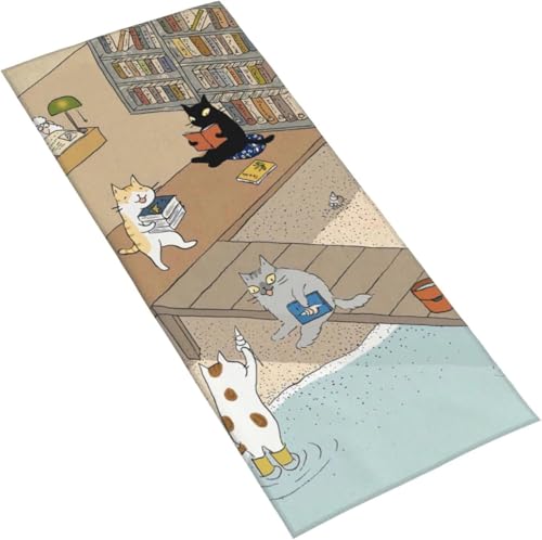 フェイスタオル 本だ ネコ 魚を釣る マイクロファイバー タオル 柔らか 肌に優しい 肌触りが良い ふわふわ 髪に優しい 通気 かわいい 抗菌防臭加工 瞬間吸水 速乾 耐久性 薄手 毛羽落ち少ない 業務用タオル