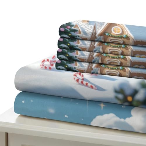 Housse de couette Noël microfibre parure anti-allergie lit - 7
