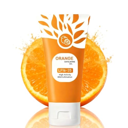 Natürliches Orange Exfoliating Gel - Peeling Gesicht - Orange Peeling Gel, Exfoliating Reinigungsgel-Fruchtsäure-Tiefenreinigendes und feuchtigkeitsspendendes Scrubber für alle Hauttypen