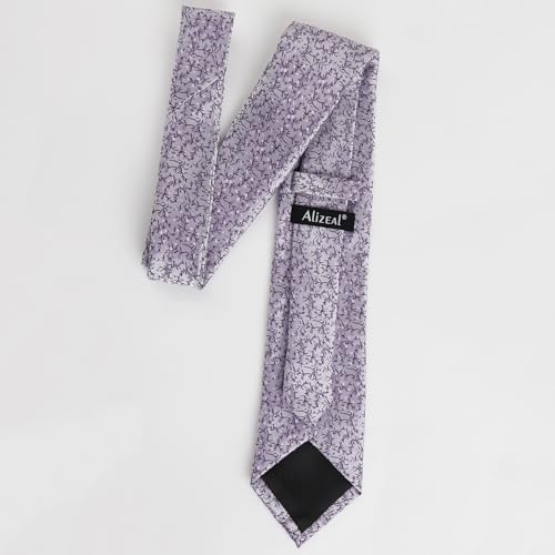 Image of Alizeal Mens 3.15'' Light Color Rustic Tie Handkerchief | with Flower Printed Handkerchief for Wedding Business Daily Wear