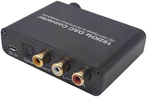 ZEXMTE Digital Audio Converter 192kHz DAC 3.5mm Jack Audio Adapter for HDTV