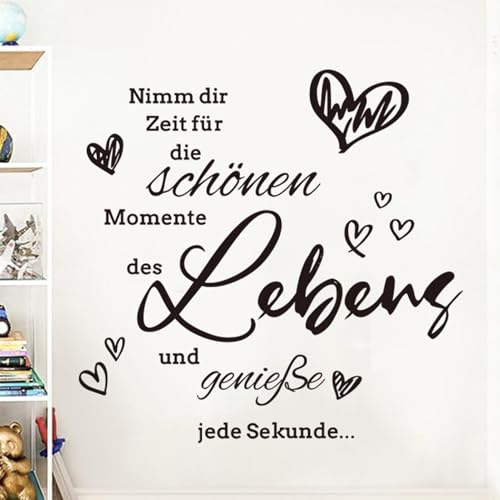 Parthan Selbstklebend Wandtattoo, Nimm dir Zeit für die schönen, Motiv für Schlafzimmer und Wohnzimmer, Dekorative Wandaufkleber, Modernes Design, Zitat Aufkleber, Motivierende Sprüche