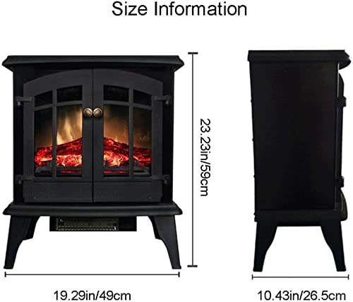 Wyxy Electric Fireplace Electric, Stove, Fir 3D Simulation Flame Electric Fir Heating Household Energy-Saving -Heat Heater 1800W Electric Heating Electric Fir #TOP2