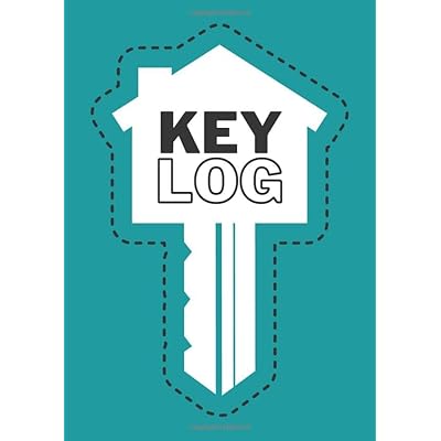 Key Log: Large A4 professional key record book sign out. 864 entry lines over 32 printed pages. Teal blue green.