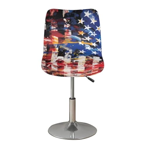 Image of 4Pcs Seat Covers for Stools,American Flag Bar Stool Seat Covers Slipcovers Elastic Washable Chair Cover for Kitchen Island Stools Stain Covers