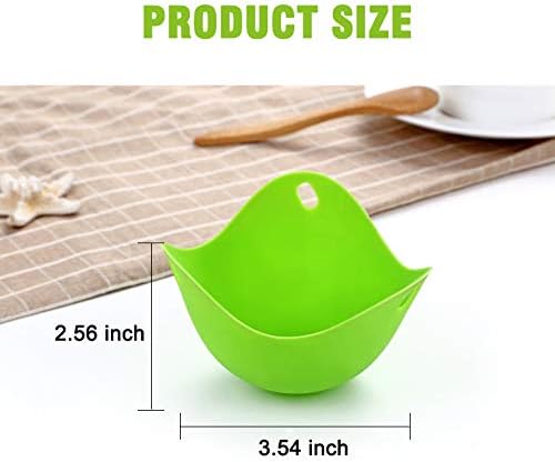 Silicone Egg Poaching Cups, HengLiSam Perfect Poached Egg Maker, Non-Stick Poached Eggs Cups, Microwave Egg Poacher, BPA Free Silicone Egg Poacher Cups (Multicolor, 6Pack)