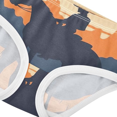 Animal Girls Underwear Toddlers 2t Cotton Panties Little Girl Western Cowboy Sunset Orange Undies Kids Briefs4