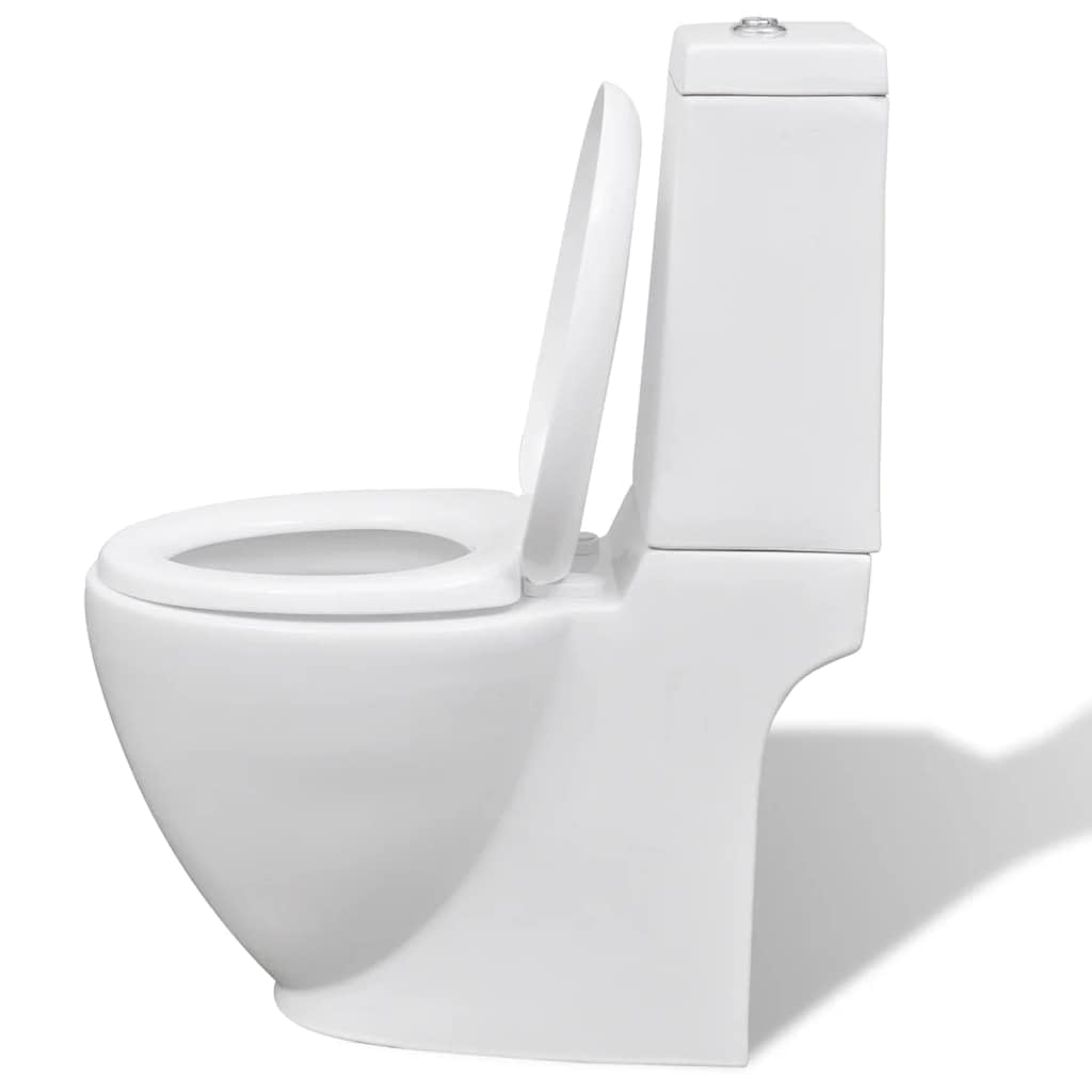 vidaXL Sanitari da Bagno Set WC e Bidè in Ceramica Bianco Vaso Water e Bidet