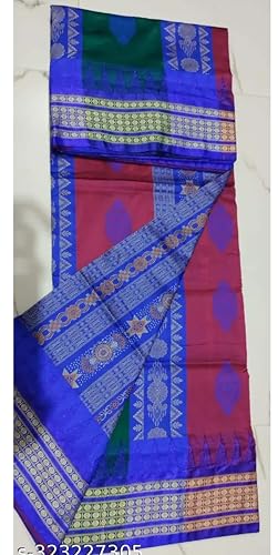 Generic maroon bomkai silk saree – image 2