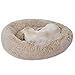 Epetlover 30-Inch Donut Dog Bed Ultra Soft Faux Fur Washable Cat Cushion with Anti-Slip Base, Beige