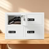 【法人割引】OSJ 貴重品ロッカー 4人用 小型 2列2段 完成品 スチール キャビネット ダイヤル錠 管理キー付き 金庫 スチールロッカー 防犯 貴重品入れ 保管庫 小物収納 オフィス/事務所/更衣室/学校/業務用