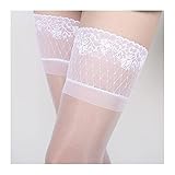 JIJIANUS Frauen Sexy Dessous Lace Top Oberschenkel Hohe Strümpfe Silikon Halten Öl blinkende Strumpfhosen Damen (Color : Style K, Size : M)