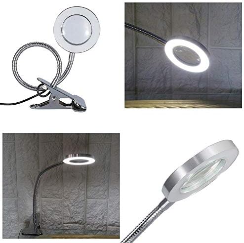 LED Tattoo Lamp,Portable Permanent Makeup Reading 2.5X Magnifier Magnifying USB Salon Desktop Light with Clip,Perfect Light for Eyebrow,Lip,Eyelash Extension,Watch Repair,Energy Saving Bright Light
