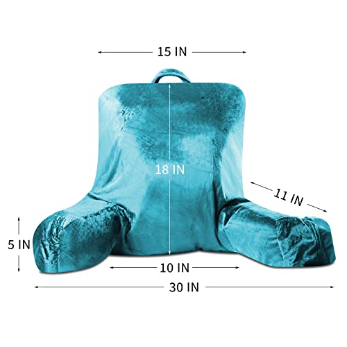 Bhsoso Reading Pillow With Shredded Foam,Back Pillows For Sitting Up In Bed Kid,Has Arm Rests, And Back Support For Lounging, Reading, Working On Laptop, Watching Tv (Green) #TOP1