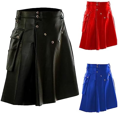 Schottenrock Herren - Karierter Kilt, Vintage Style, Mit Seitentaschen, Für Partys & Events