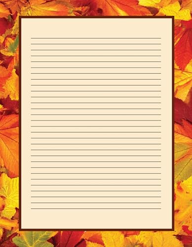 Papier d'impression décoratif d'automne avec feuilles illustrées pour papeterie créative