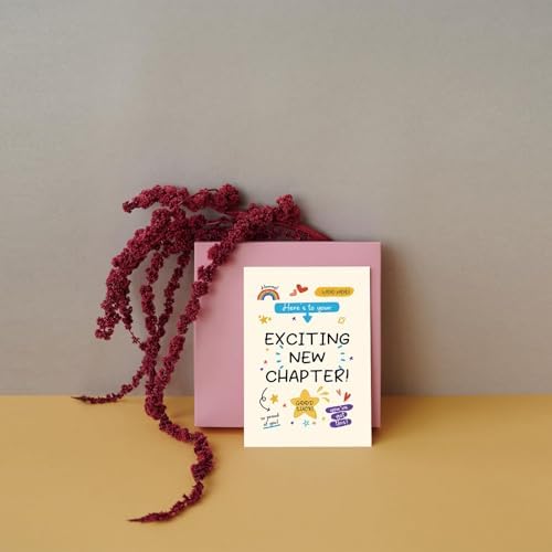 New Chapter Greeting Card - Inspirational Congratulations & Good Luck Card for Graduation, Promotion, Retirement, New Job, New Home, New Baby & All New Beginnings - 4