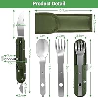 flintronic 2 Stück Outdoor Bundeswehr Besteck, Edelstahl Campingbesteck Essbesteck Set, Camping Besteckset – Ansicht 2