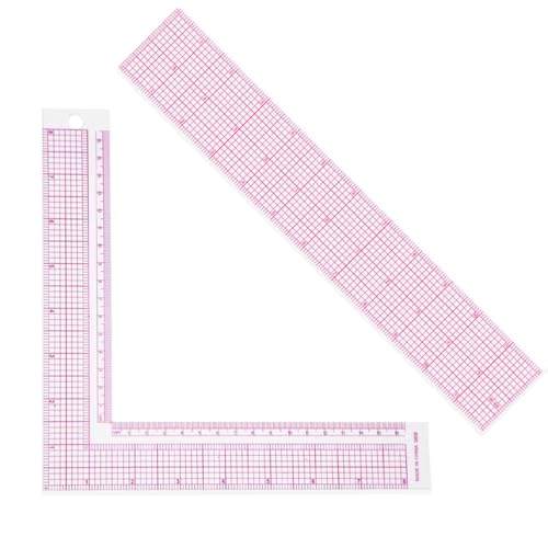 Configurazione del pacchetto: contiene 1 righello per la misurazione degli indumenti a forma di L e 1 righello, righello per la misurazione W-66 da 12 pollici, a forma di L che si adatta alla misurazione degli angoli del modello di abbigliamento, il righello aiuta nel disegno di linee rette, per soddisfare le diverse esigenze di taglio degli indumenti.