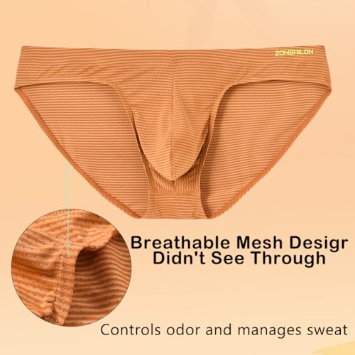 Men's Striped Brief Underwear with Branded Waistband Tagless Breathable3