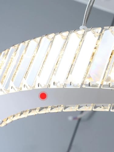 Lustre circulaire en cristal à LED dimmable avec télécommande pour salon