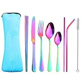 SCHÖNE FARBE - Das bunte Besteck set sieht sehr einzigartig und auffällig aus. Wenn Sie beim Essen das schöne Geschirr sehen, werden Sie auch eine schöne Stimmung haben.